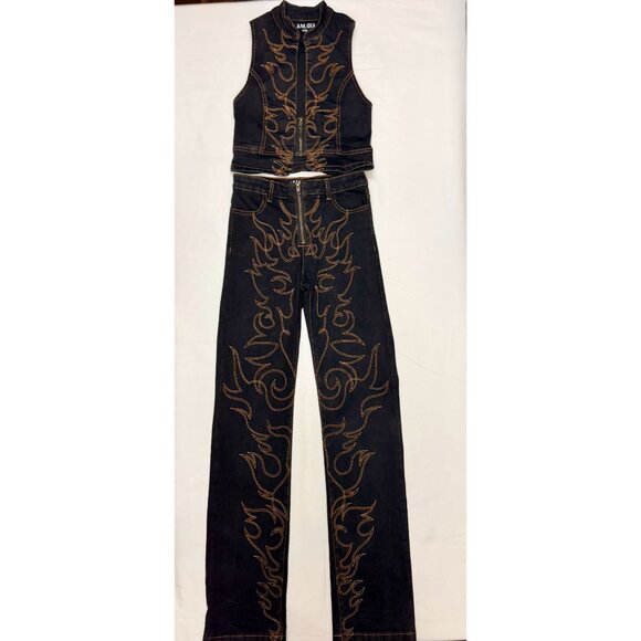 Grunge Western I.AM.GIA Rebellion Embroidered Denim Set| Festival | XXS | EUC - Picture 5 of 15